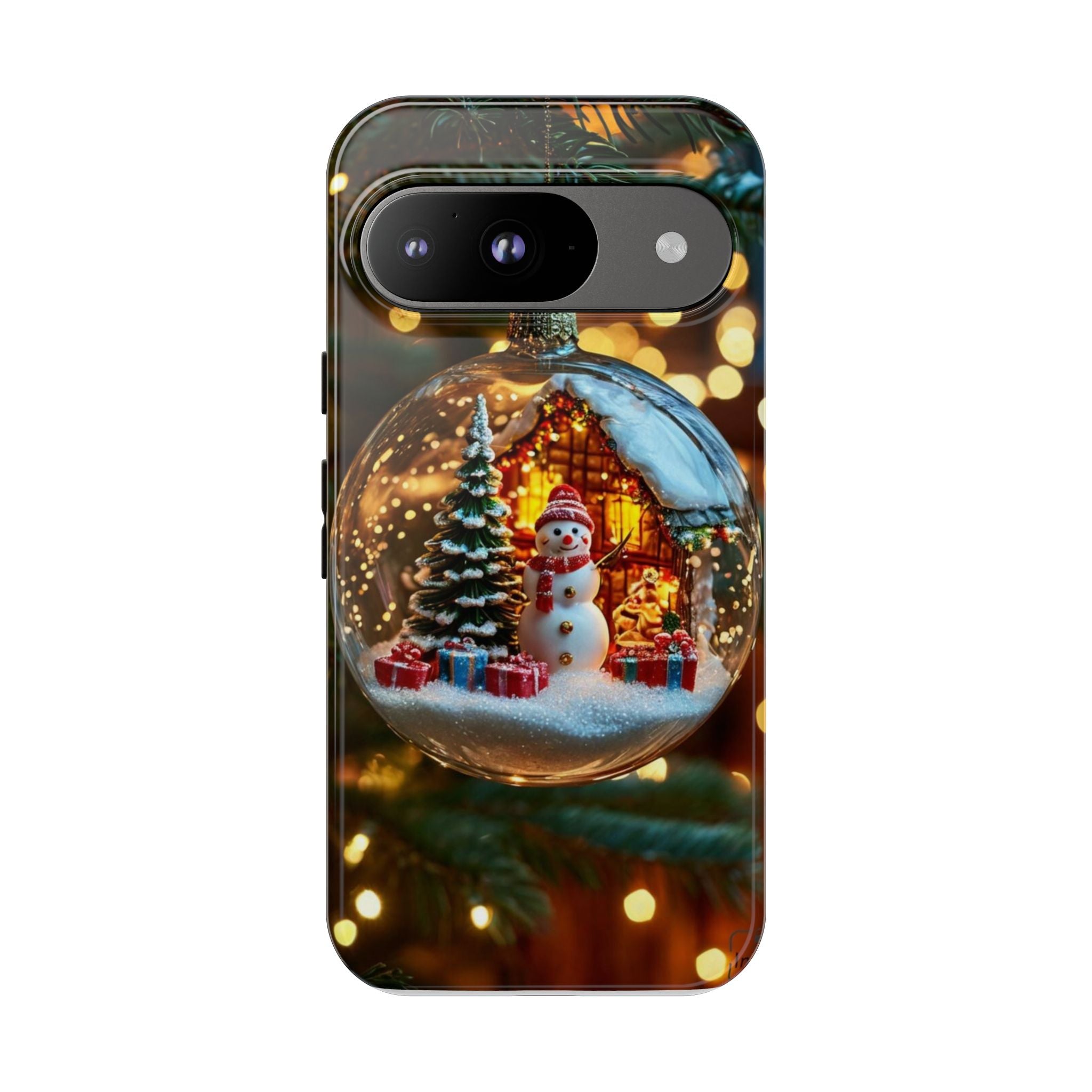 Christmas Snow Globe Phone Case — Festive Snowman Ornament Design