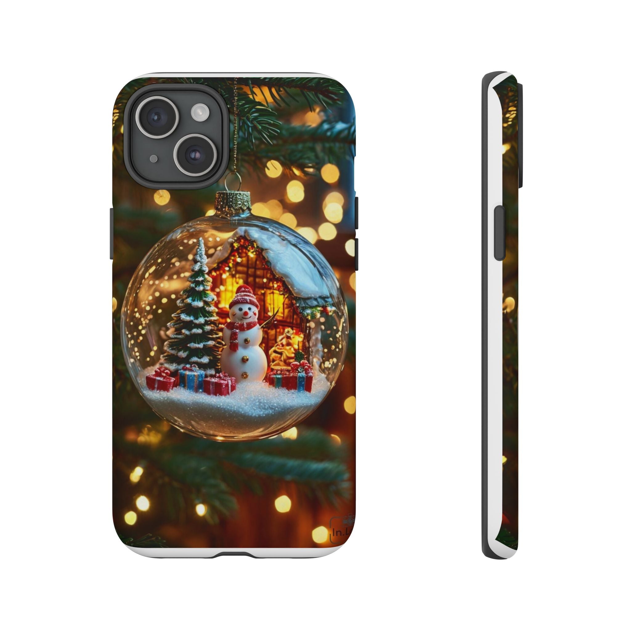 Christmas Snow Globe Phone Case — Festive Snowman Ornament Design