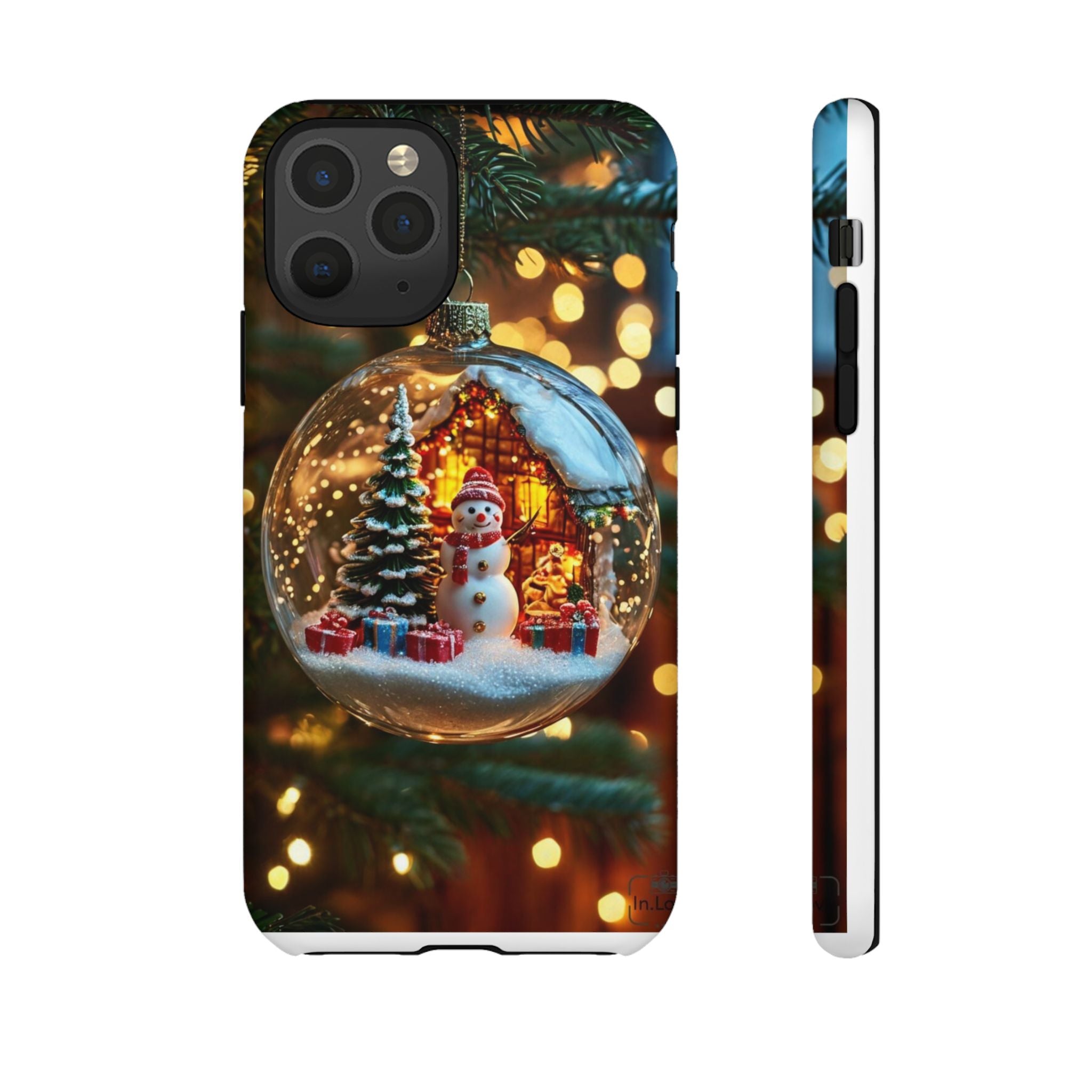 Christmas Snow Globe Phone Case — Festive Snowman Ornament Design