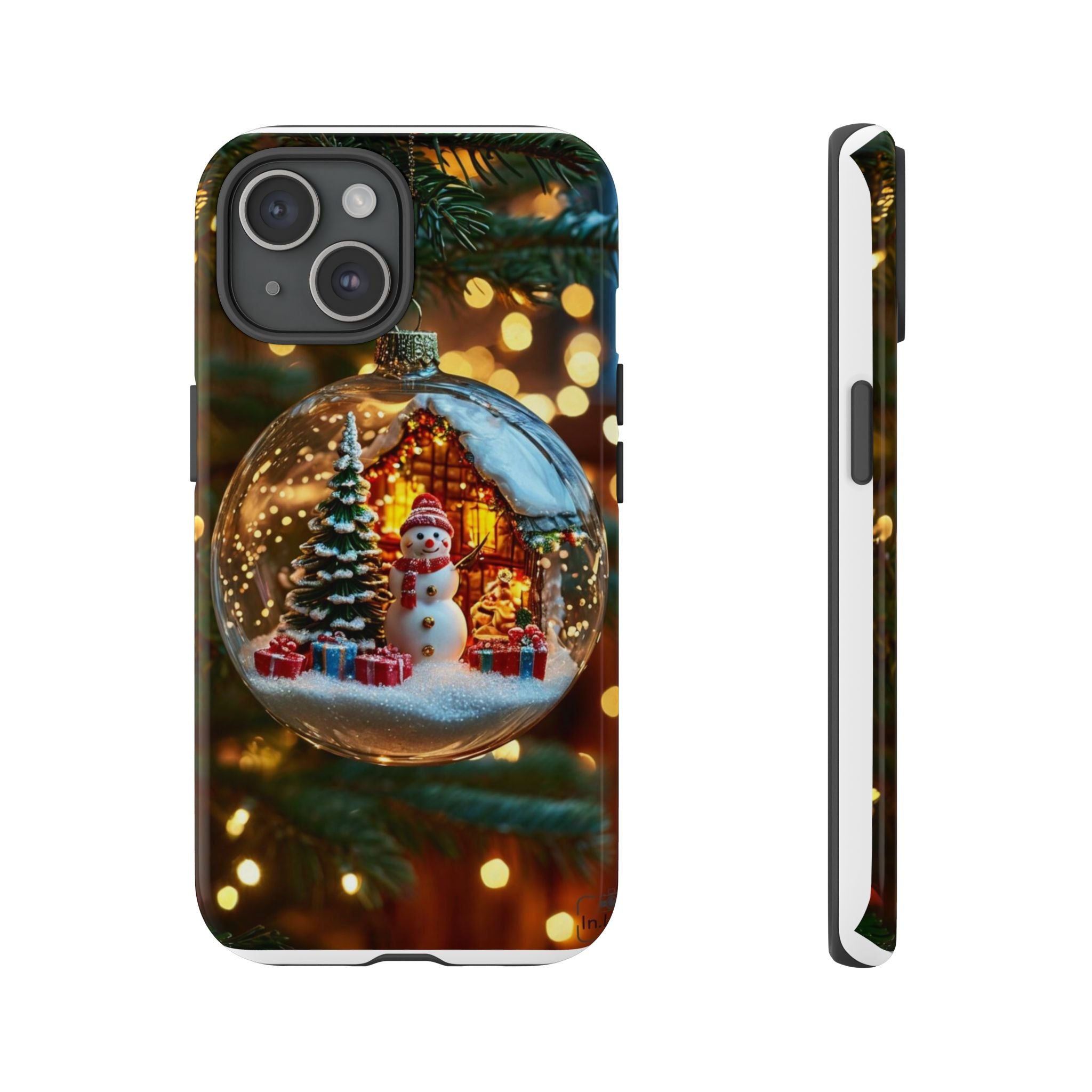 Christmas Snow Globe Phone Case — Festive Snowman Ornament Design