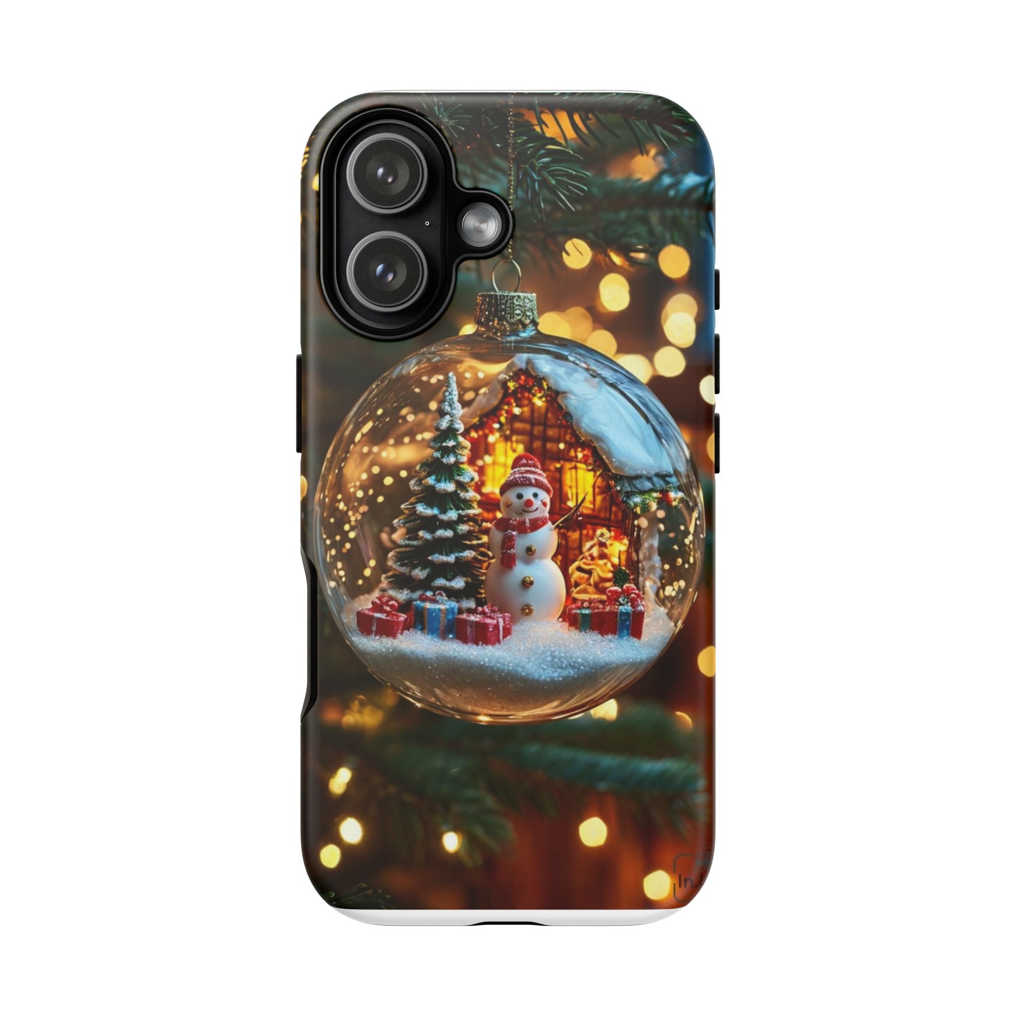 Christmas Snow Globe Phone Case — Festive Snowman Ornament Design