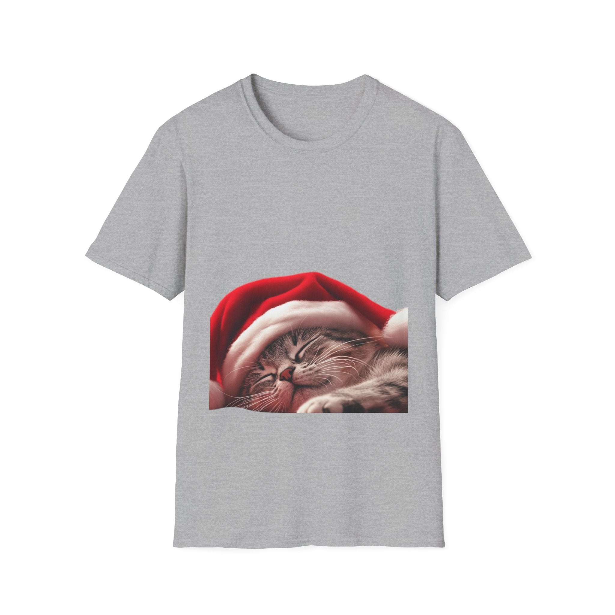 Christmas Sleeping Cat T-Shirt — Cute Holiday Kitty in Santa Hat
