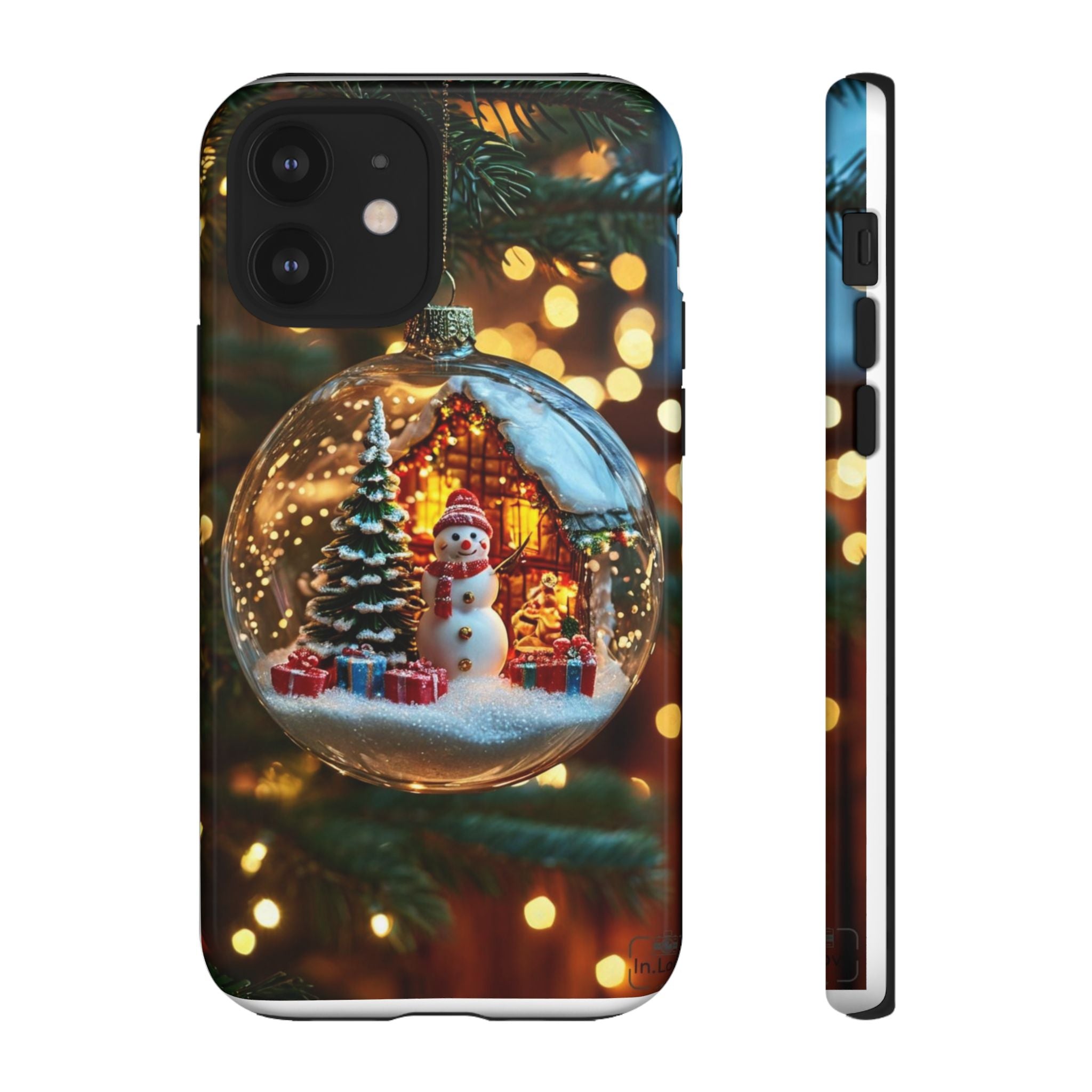 Christmas Snow Globe Phone Case — Festive Snowman Ornament Design